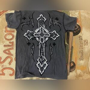 Raw State Redemption T-shirt Heavy Stitced Sleeves & Sides Embroidered Crosses